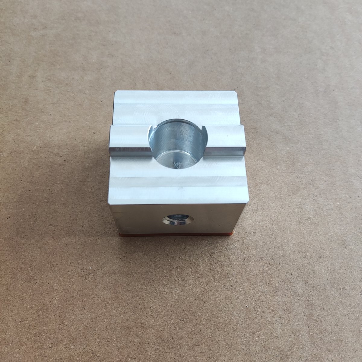 Machined bracket — drilled and counterbored