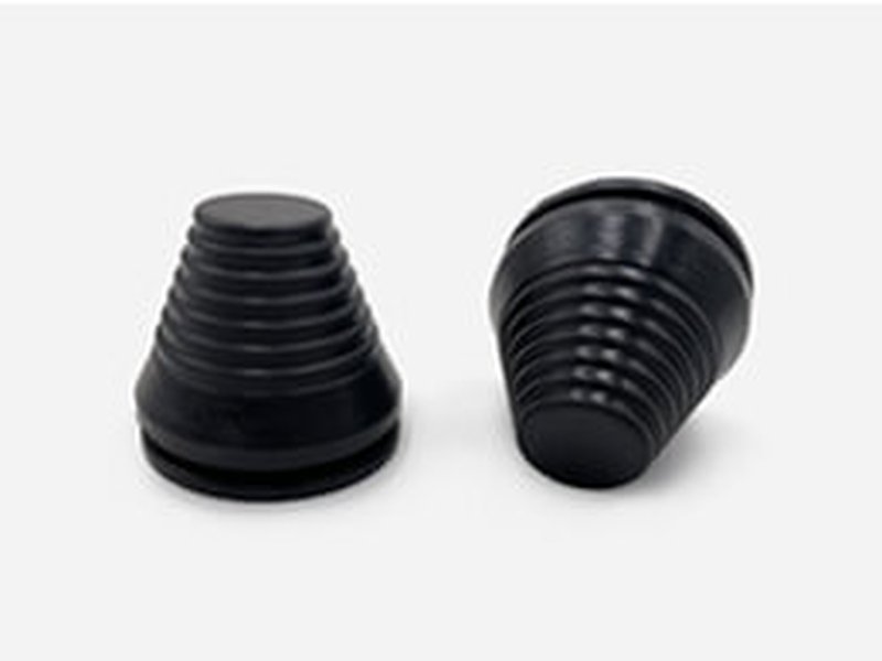 Two stepped TPV cable grommets — concentric ring profile, knife-trimmable to cable size